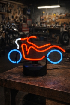 Motorrad Motorbike Neonleuchte Neonreklame neon sign Schild