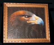 Eagle Steinadler oil painting original Gemälde gerahmt in gold