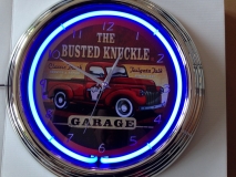 US BUSTED KNUCKLE SERVICE Wanduhr Neonuhr Neon signs clock Uhr N