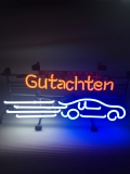 GUTACHTEN car Auto Neonreklame KfZ Neon sign Neonschild neu