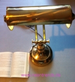 Bankerlampe retro goldfarbend massiv Messing Schreibtisch Lampe 