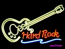 Guitar Neonreklame Musik neon sign Gitarre RockCafe retro cultne
