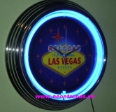 Neonuhr Las Vegas blue Wanduhr